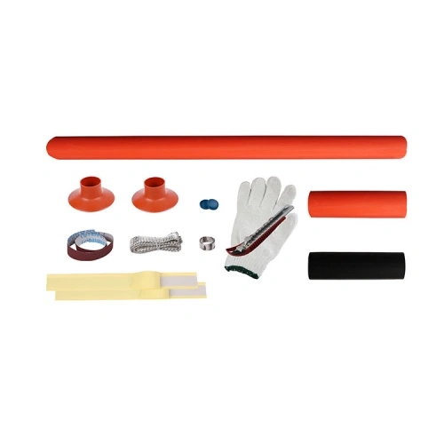 10kV single-core outdoor heat shrink termination kit with red insulation tube, two rain sheds and cable preparation accessories