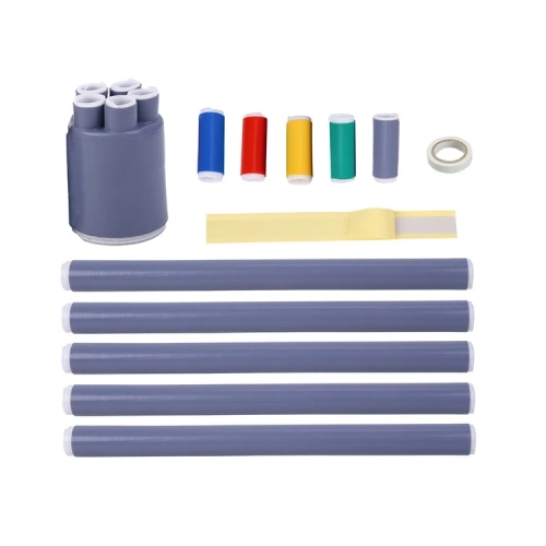 1kV five-core cold shrink cable termination kit with five-way breakout boot, colored sleeves and individual insulation tubes