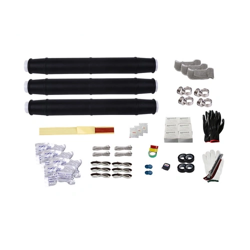 24kV three-core cold shrink straight-through cable joint kit with three black joint sleeves and cable connection accessories